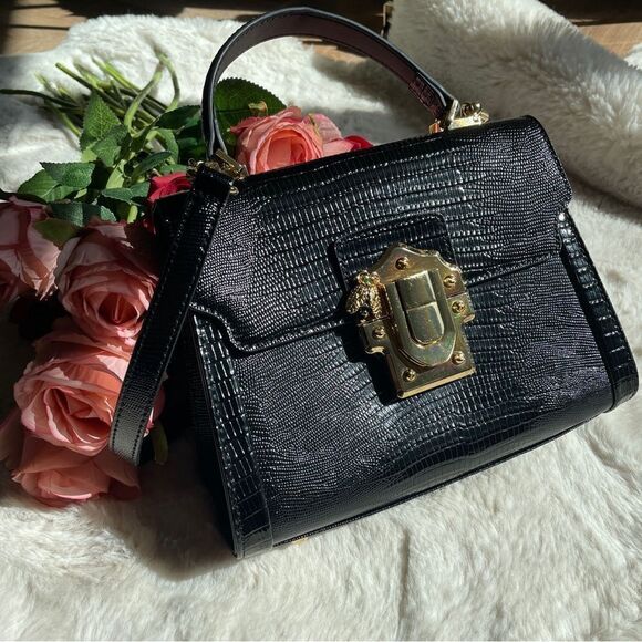 ♥️ Elegant Black L’Festin Mini Kelly Handbag, black leather with gold hardware - Picture 4 of 11